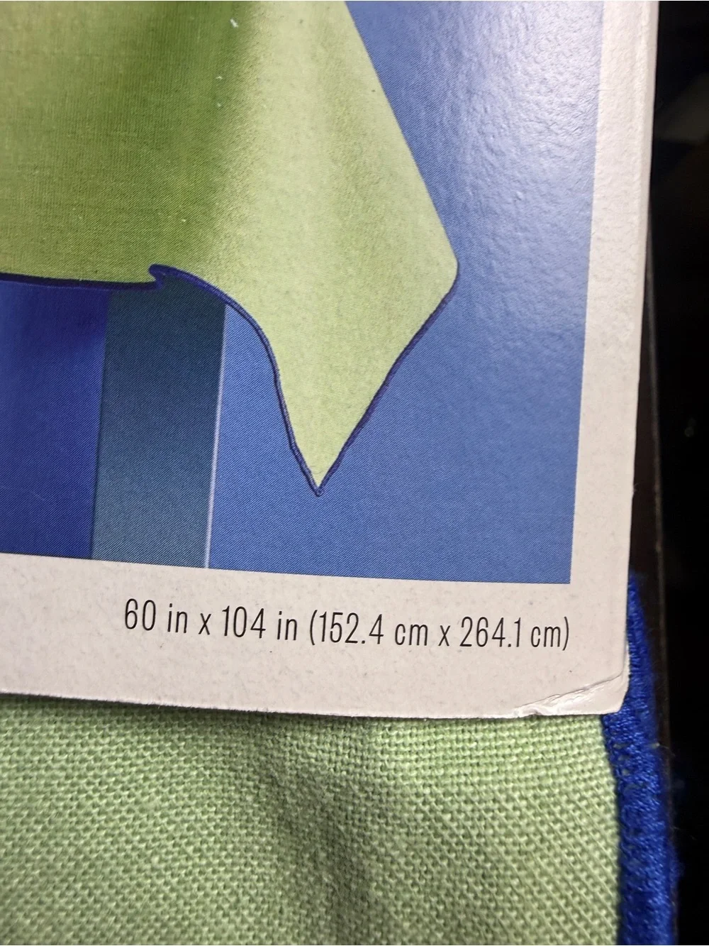 Room Essentials Light Green Tablecloth with Blue Trim